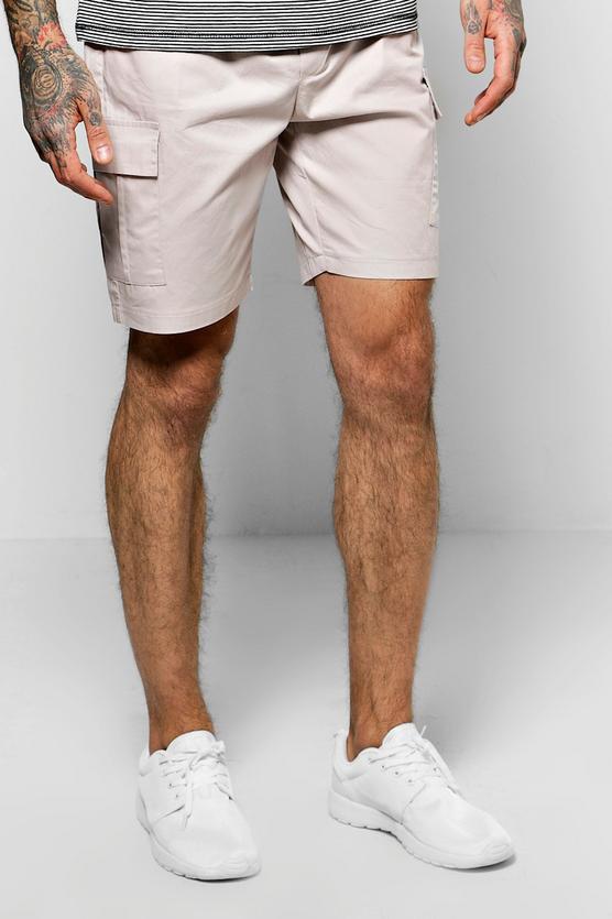 Skinny Fit Utility Chino Shorts